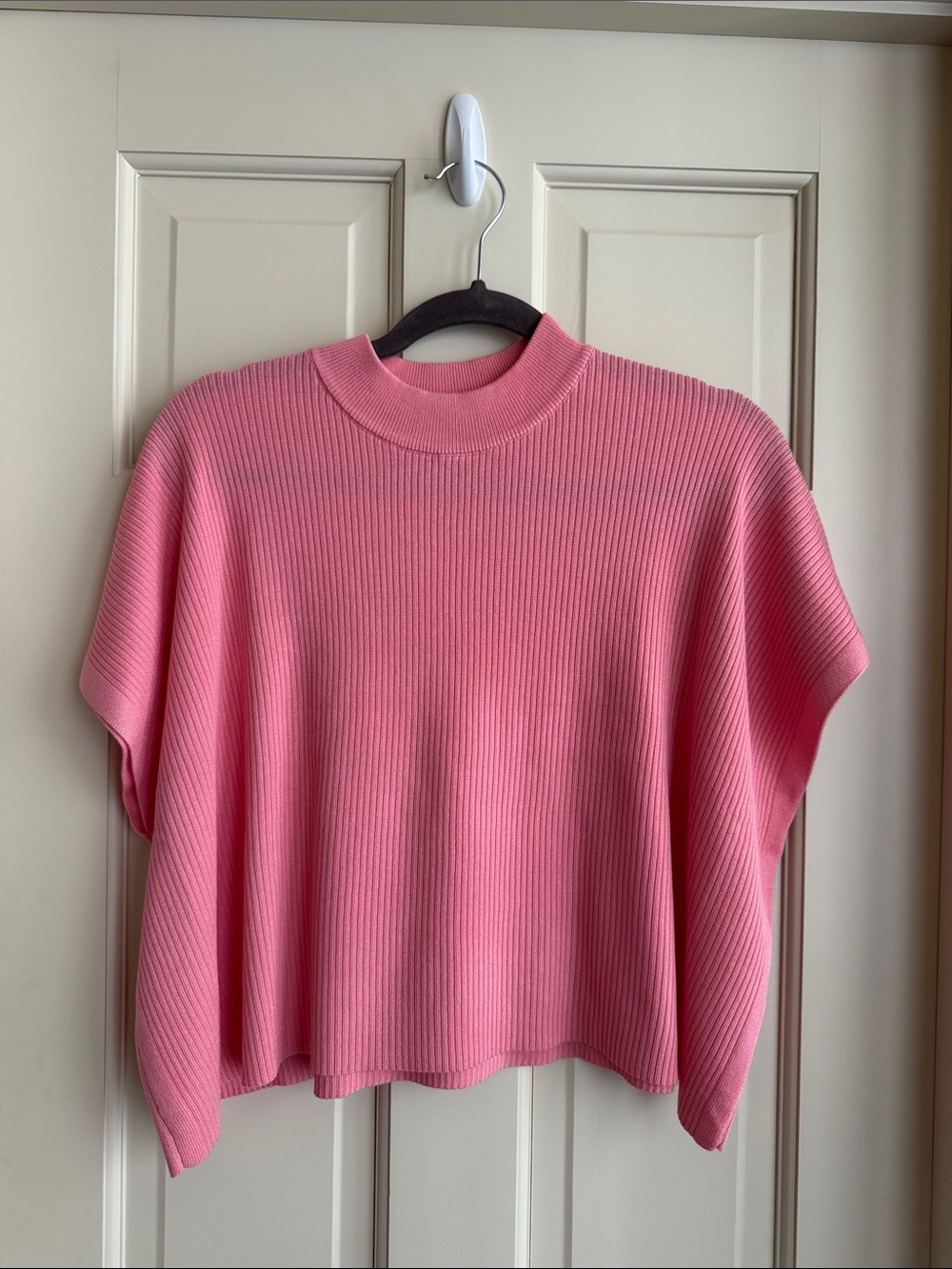 Zenana Outfitters Ribbed Mock Neck Pink Top